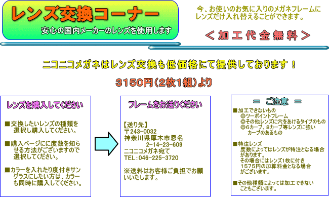 レンズ交換も激安価格で提供