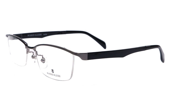 お洒落でスマートなデザインのメタルフレーム眼鏡　度付きレンズ付きセット