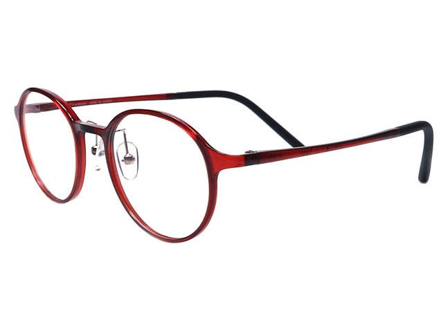 鼻パッド付セルフレームメガネが激安通販、度付きレンズ付き眼鏡セット